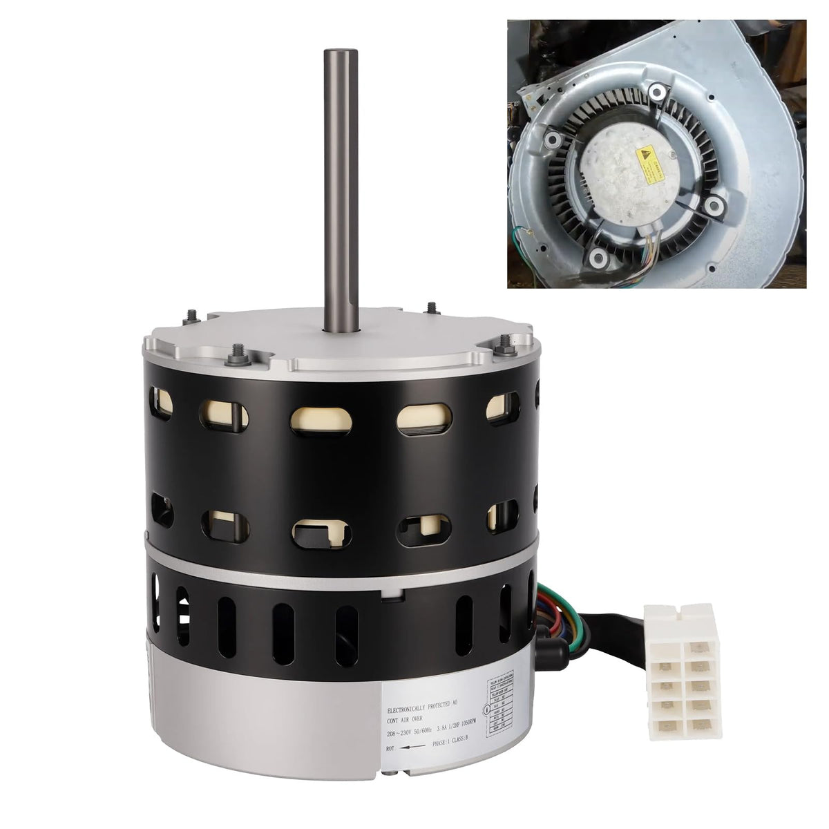 Kozlira 6205E ECM X-13 blower motor front view for easy installation and airflow.