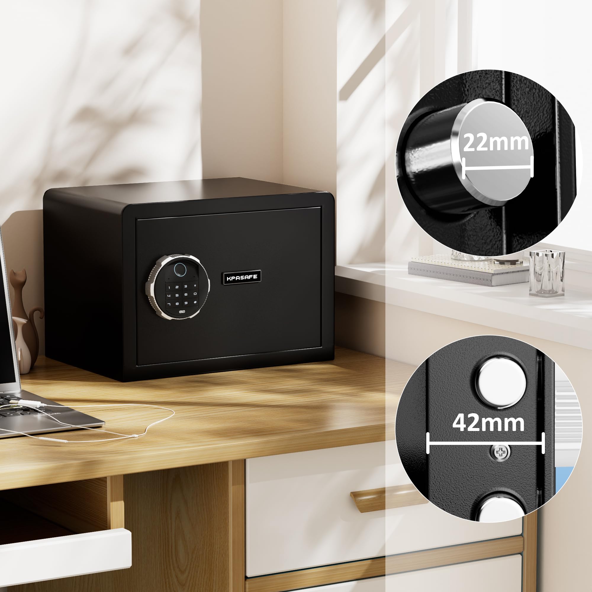 Kpasafe anti-theft design with thick steel for durability.