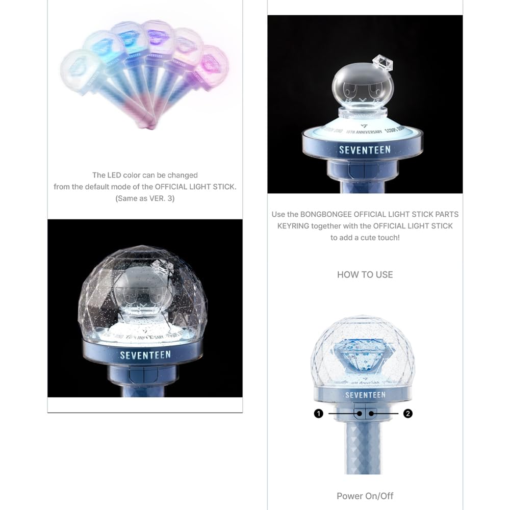 KPOP HEAVEN Seventeen Lightstick VER.3 user guide for quick setup