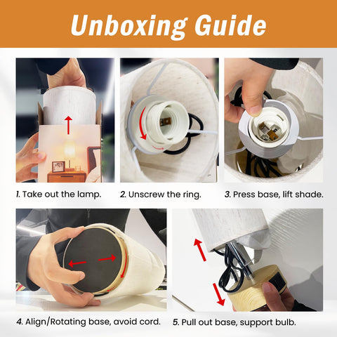 KPQ unboxing guide image illustrating simple lamp setup