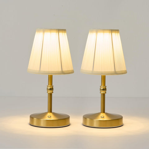 KPSHINE cordless mini lamp in gold, front view, ideal for elegant dining ambience.