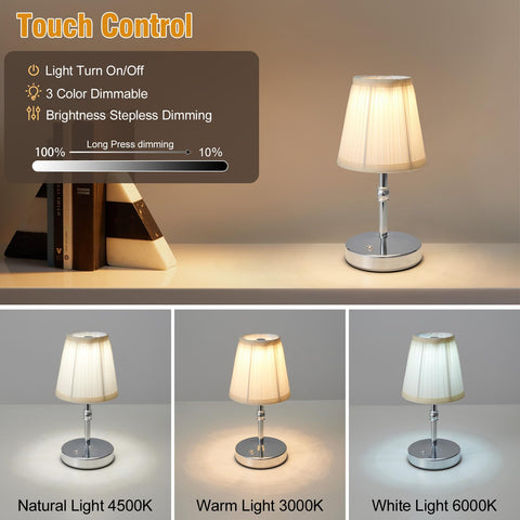 KPSHINE dimmable lamp with 3000mAh battery, soft-to-bright tones for mood lighting.