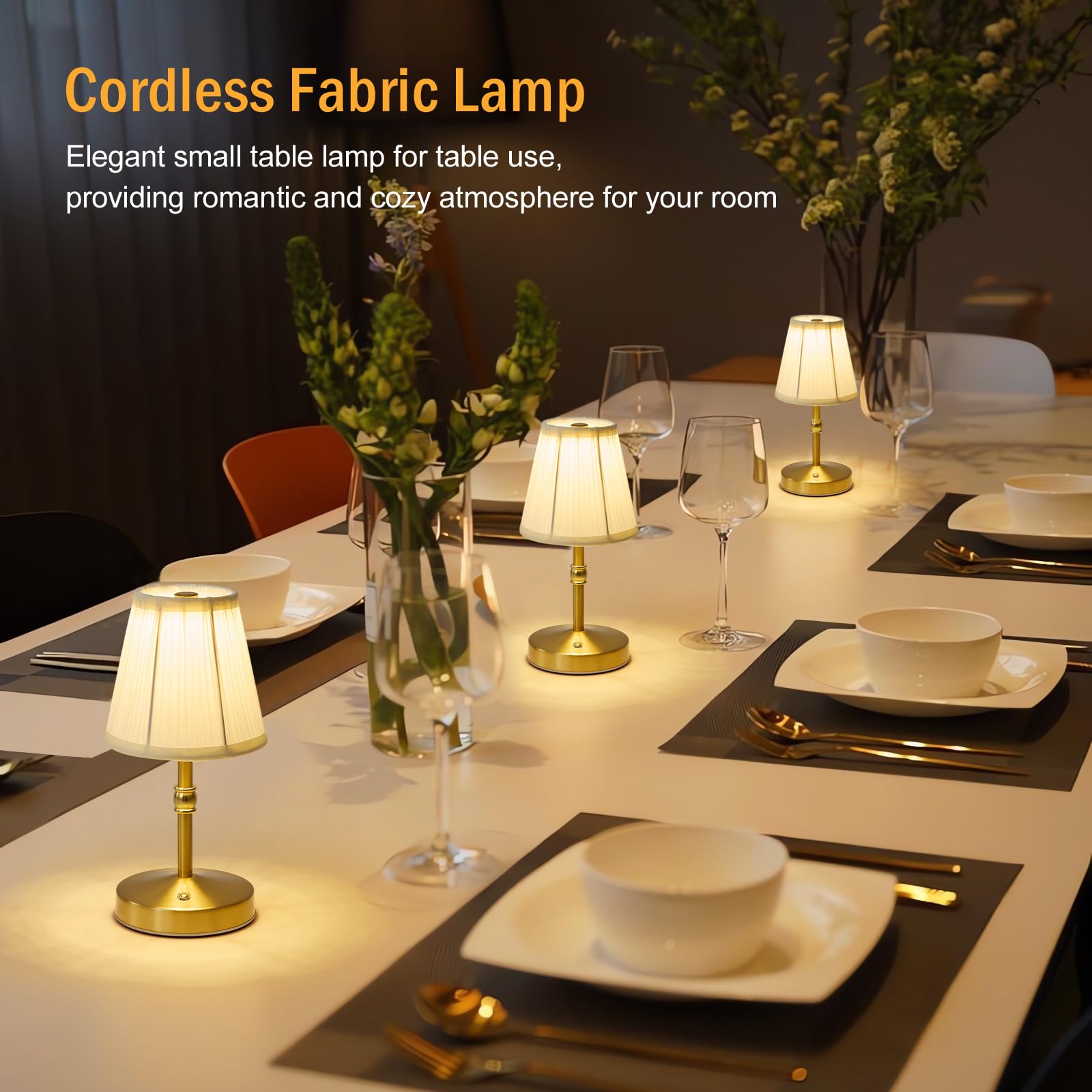 KPSHINE fabric-draped mini lamp, close-up, adds soft decor to compact spaces.