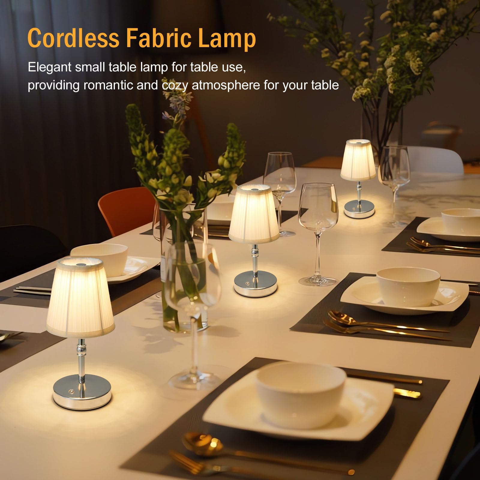 KPSHINE touch lamp with 5W LED in chrome, easy control and portable ambiance.