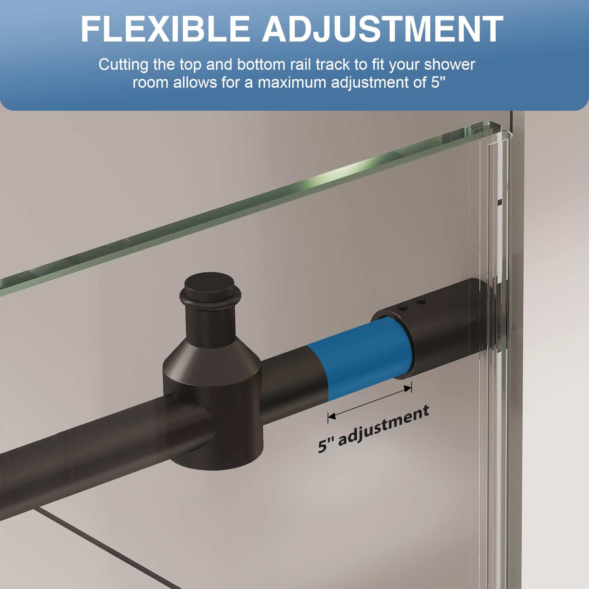 KPUY stainless steel rollers ensure smooth, quiet shower operation.