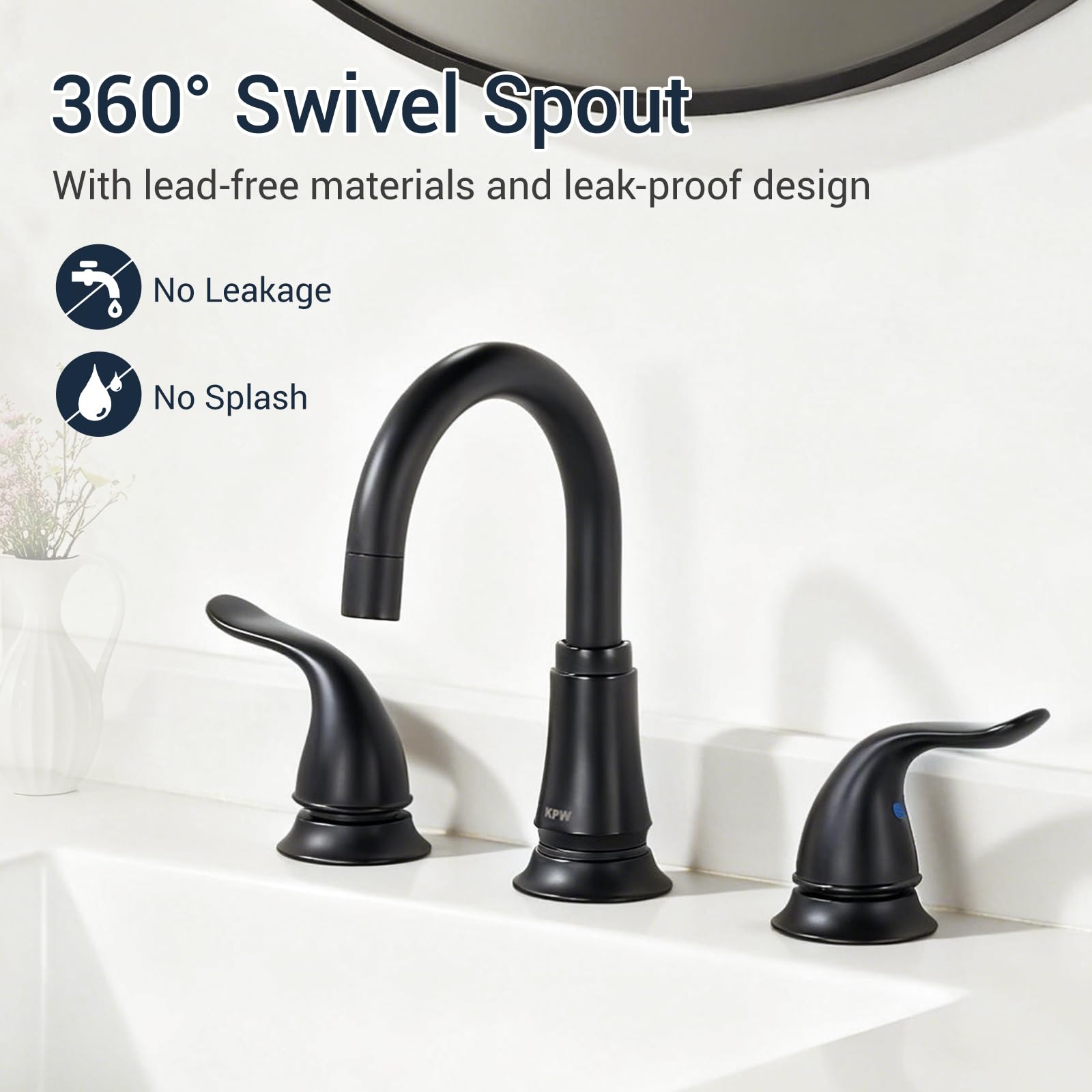 KPW 360-degree swivel spout helps maximize workspace during handwashing