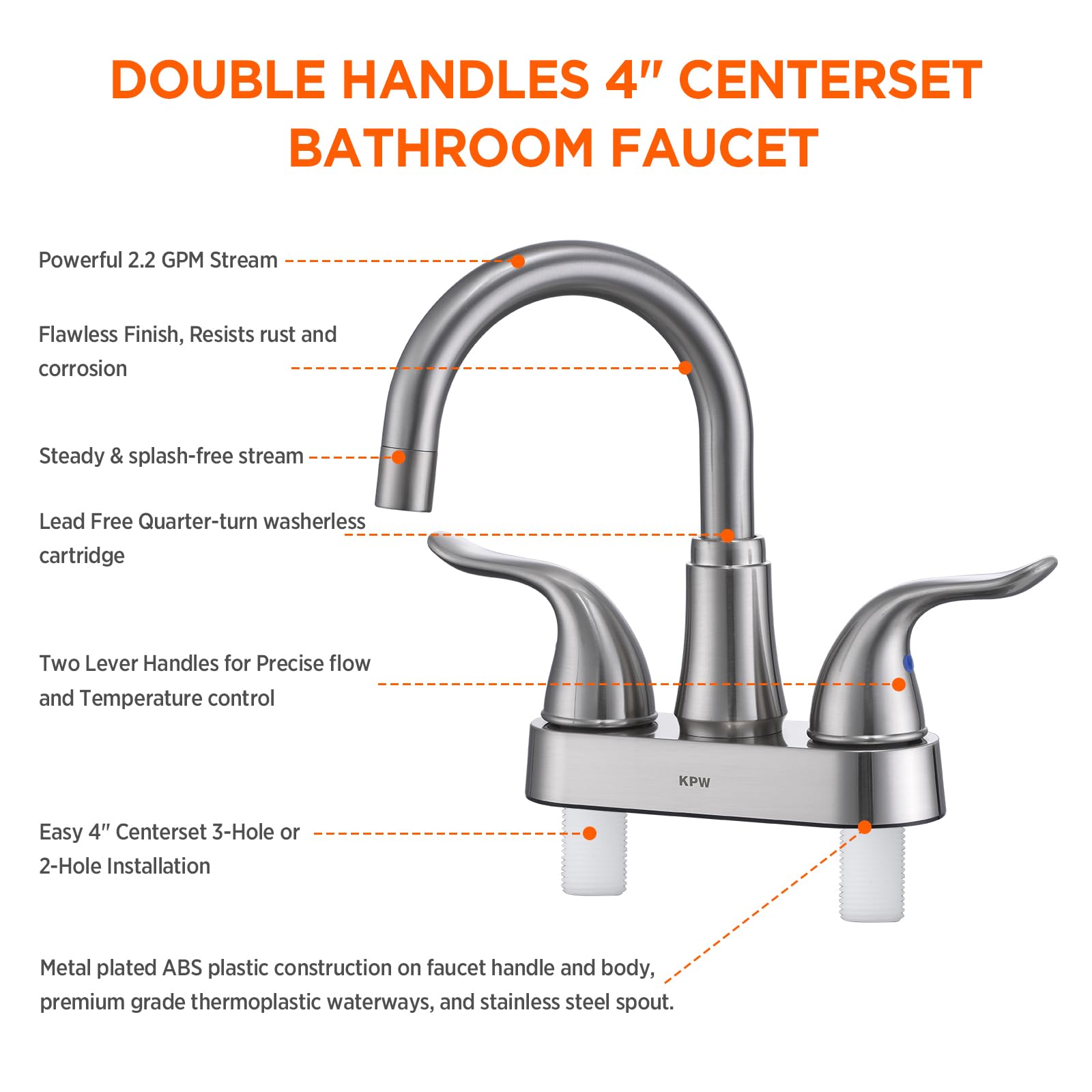 KPW 360-degree swivel spout simplifies reach from any sink angle.
