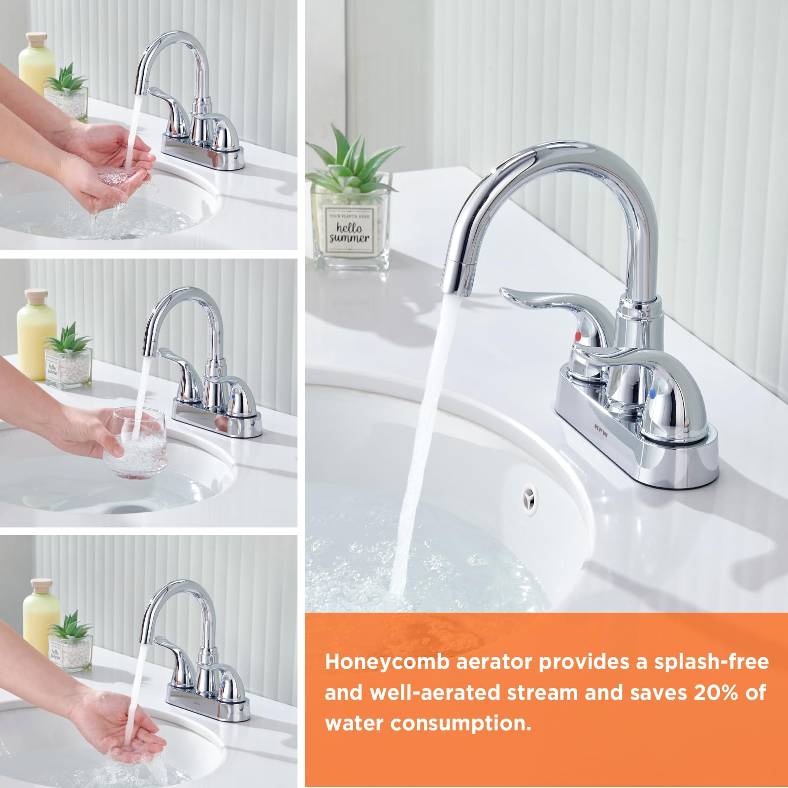 KPW ABS plastic faucet construction keeps costs low yet durable