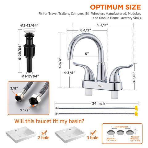 KPW 2-handle dual-lever setup enables precise hot or cold water control