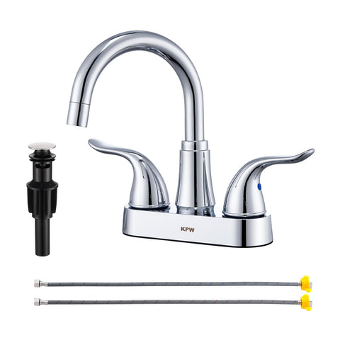 KPW bathroom faucet 4-inch centerset chrome with durable ABS finish