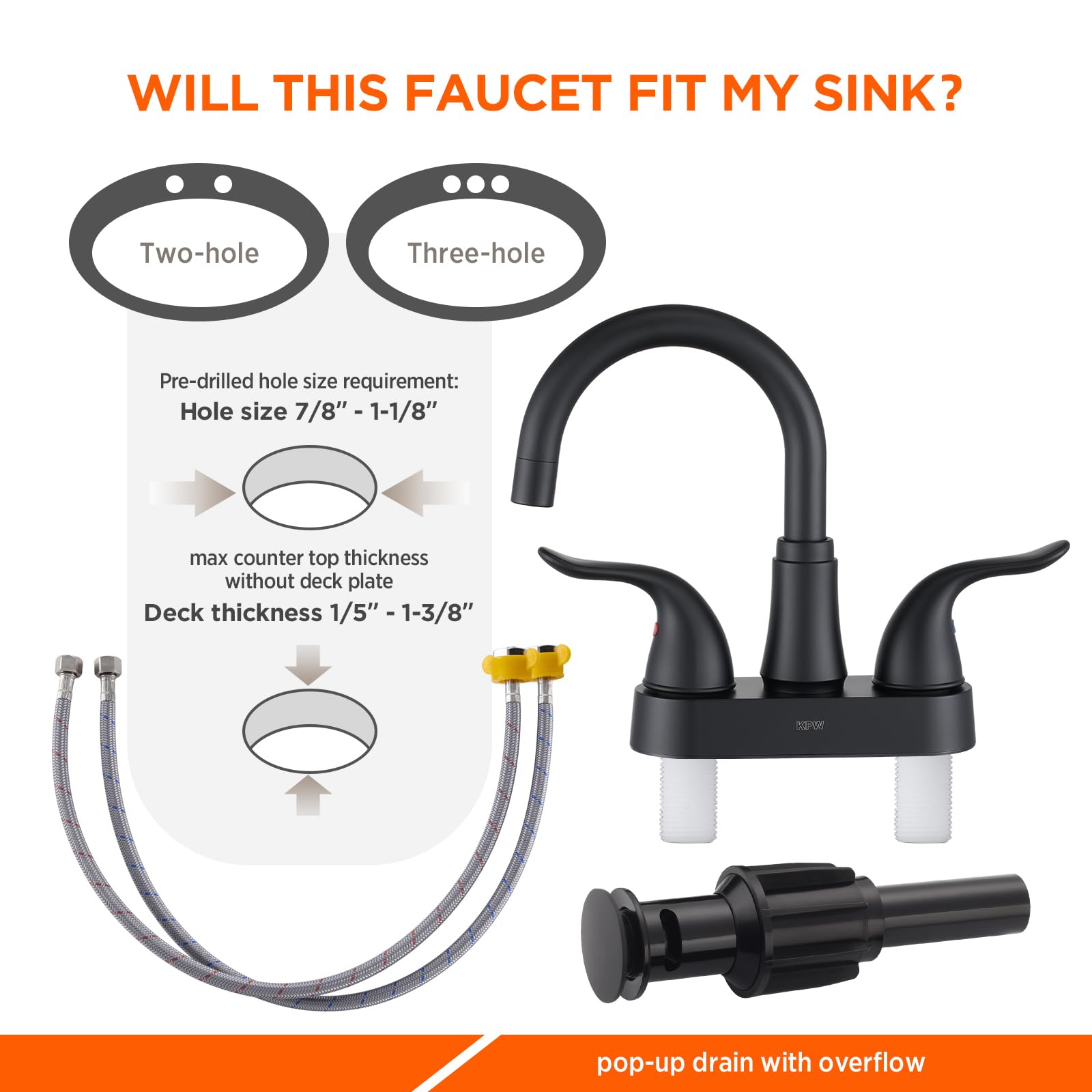 KPW two-pack bathroom faucet set for cohesive sink upgrades