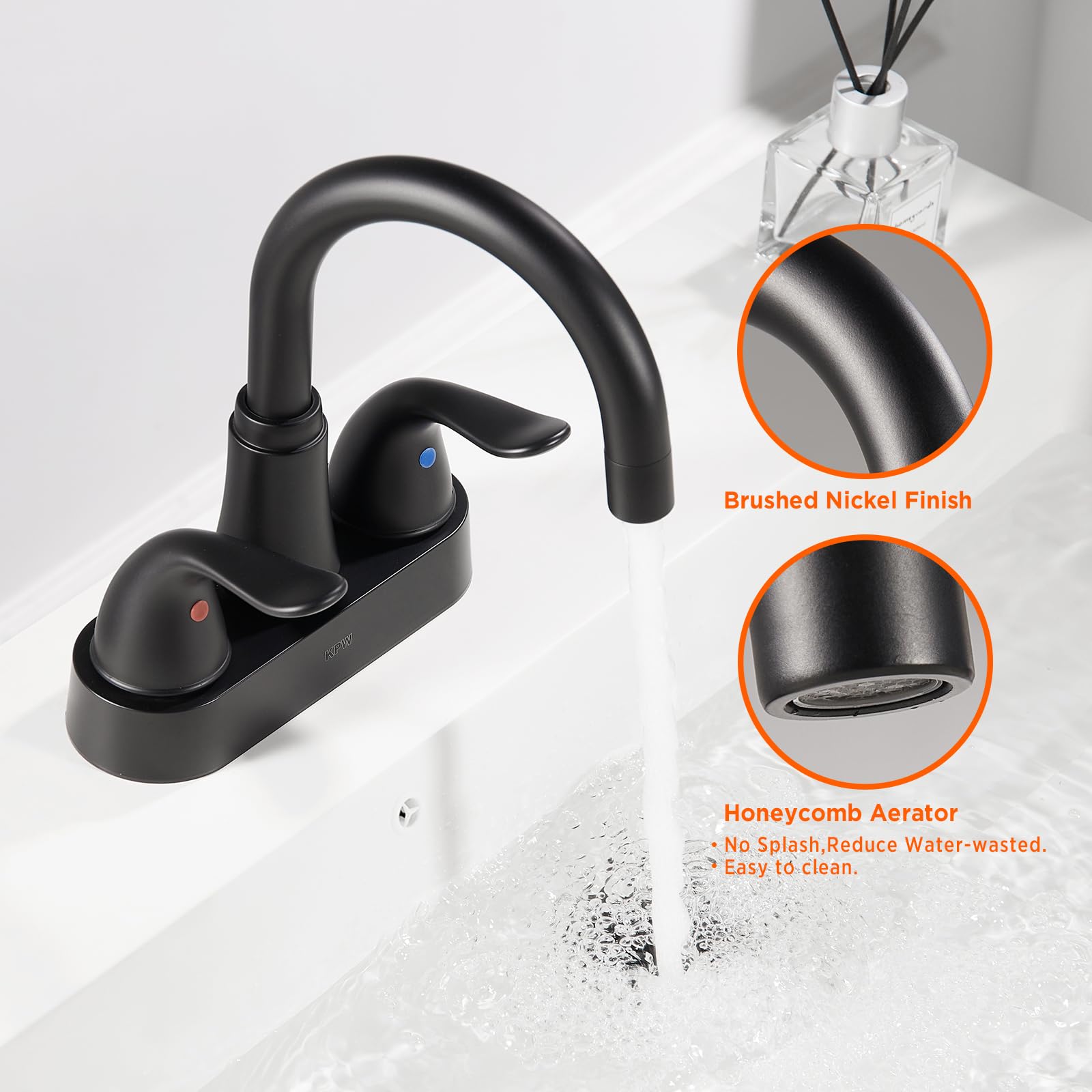 KPW pop-up drain included with the matte black faucet