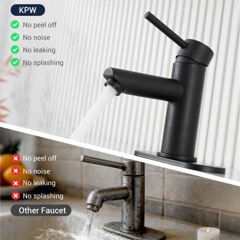 KPW stainless steel faucet with matte black finish for durability