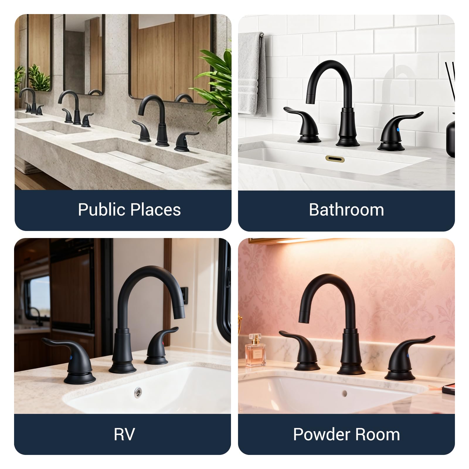 KPW modern matte black finish resists corrosion and is easy to clean