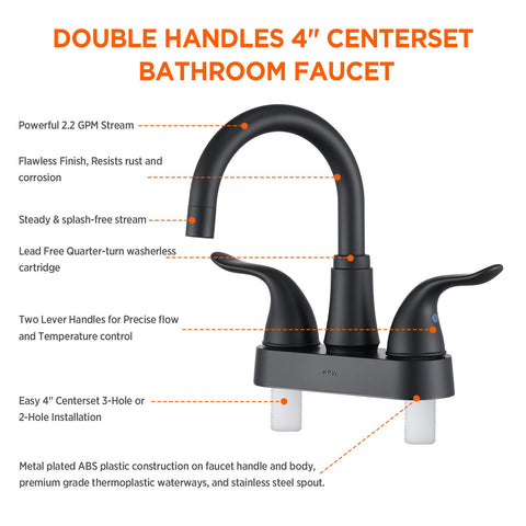 KPW gooseneck spout swivels 360 degrees for flexible use.