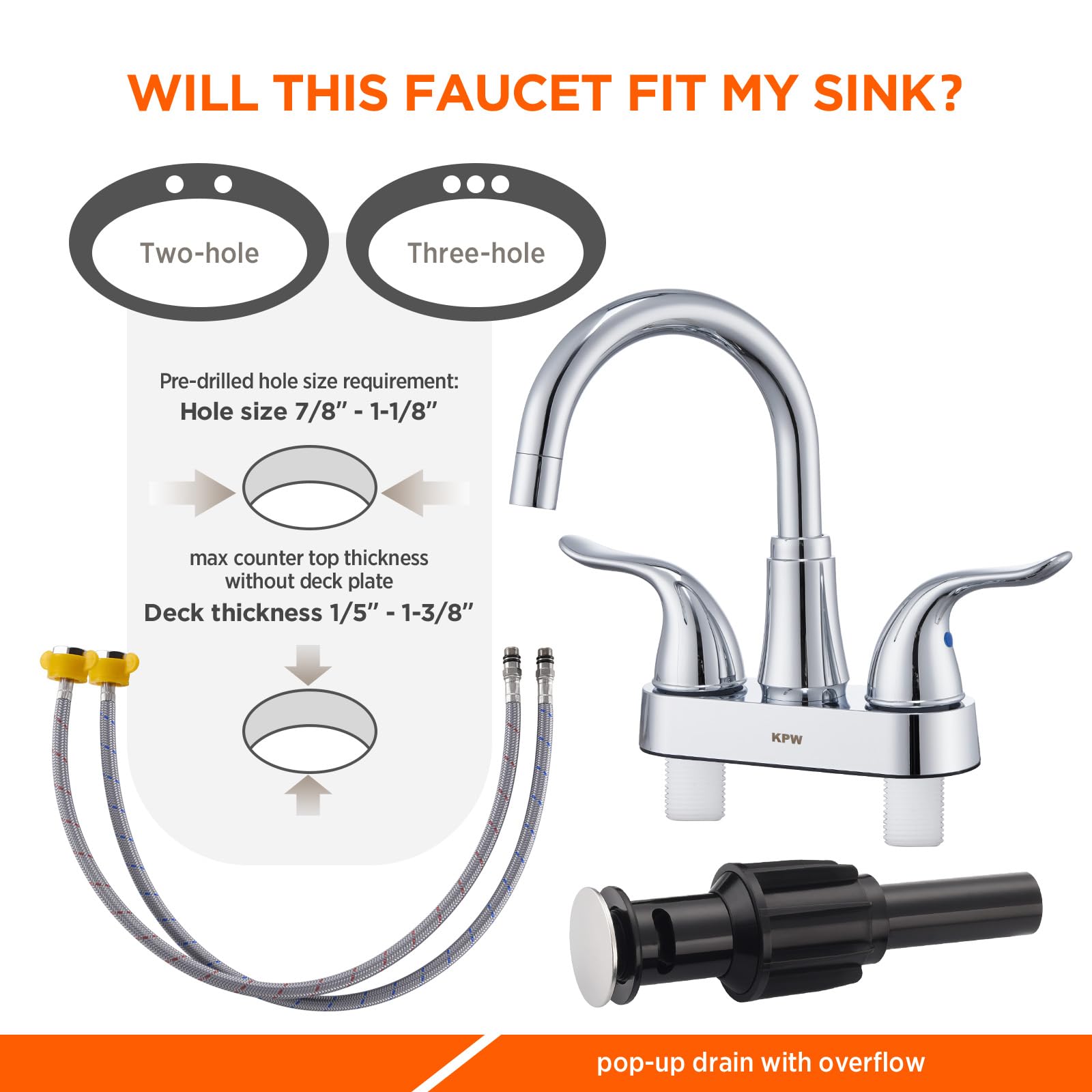 KPW gooseneck spout with 360 swivel for full sink access