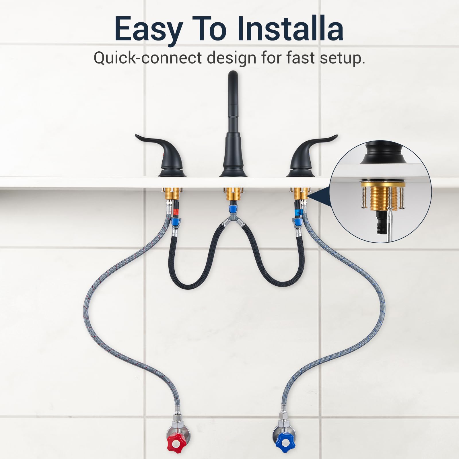 KPW gooseneck spout offers elegant reach in a compact bathroom sink