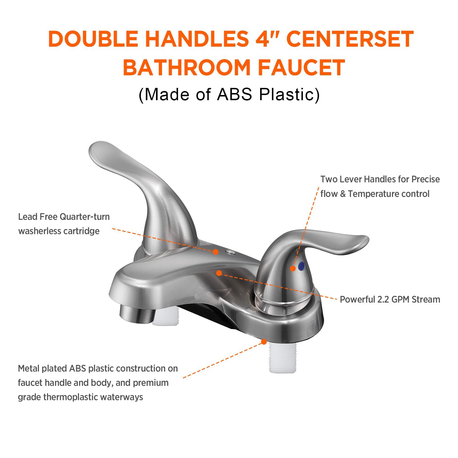 KPWATER curved spout brushed nickel faucet provides splash free use