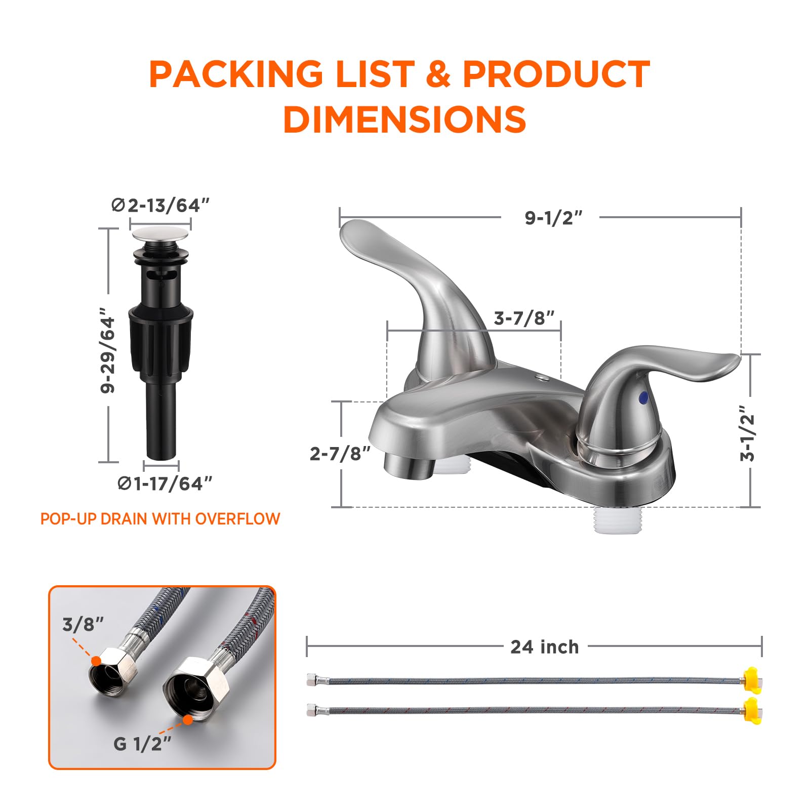 KPWATER four inch centerset installation fits two hole sinks
