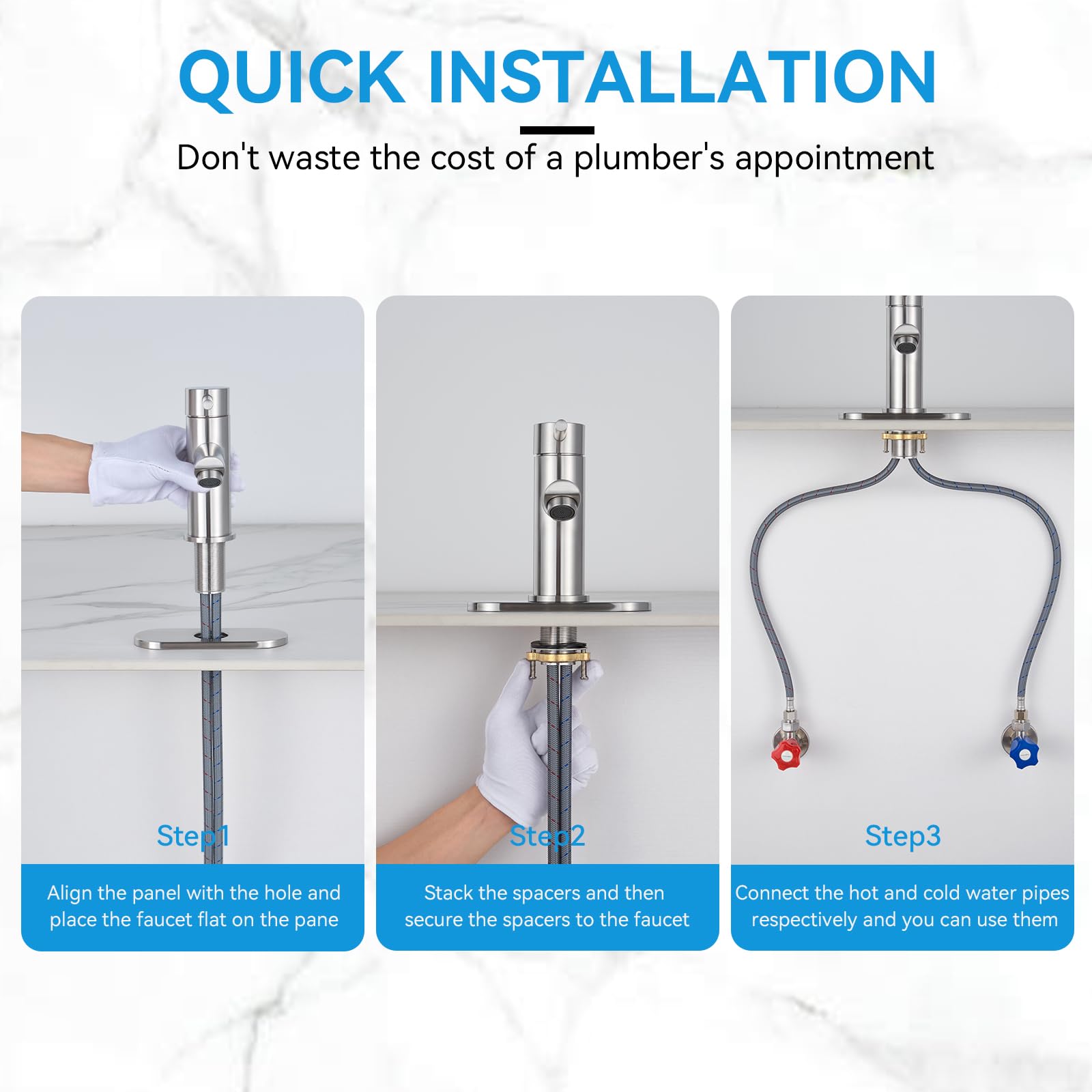 KPWATER faucet with pop-up drain included for easy cleaning