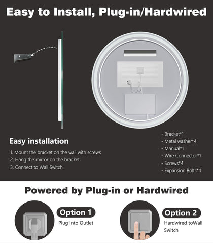 Plug-in or hardwired power options for flexible installation