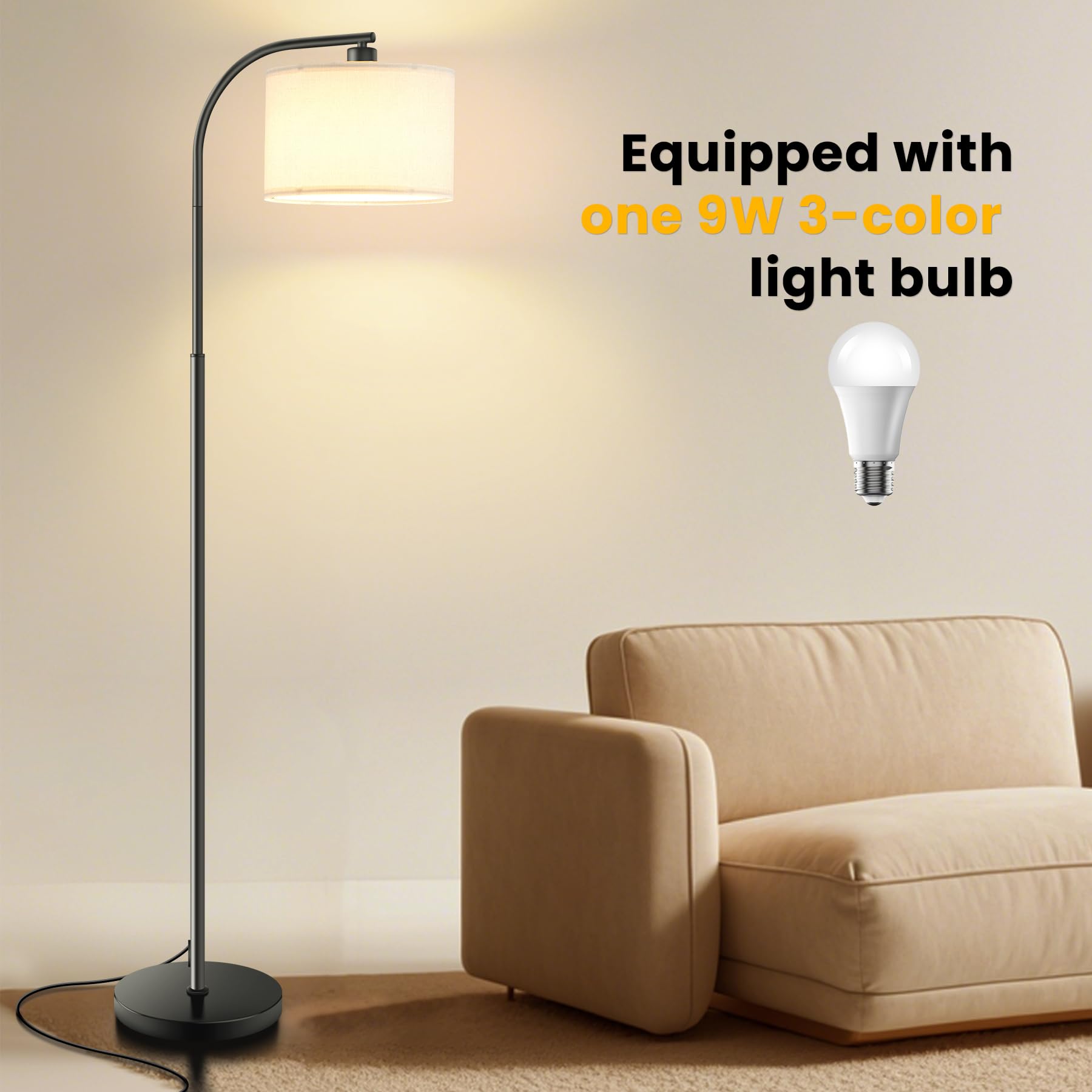 KQW floor lamp with dimmable control for adjustable ambience