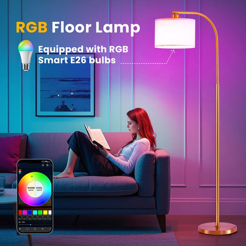 KQW floor lamp dimmable LED bulb enables smooth dimming via app or remote.