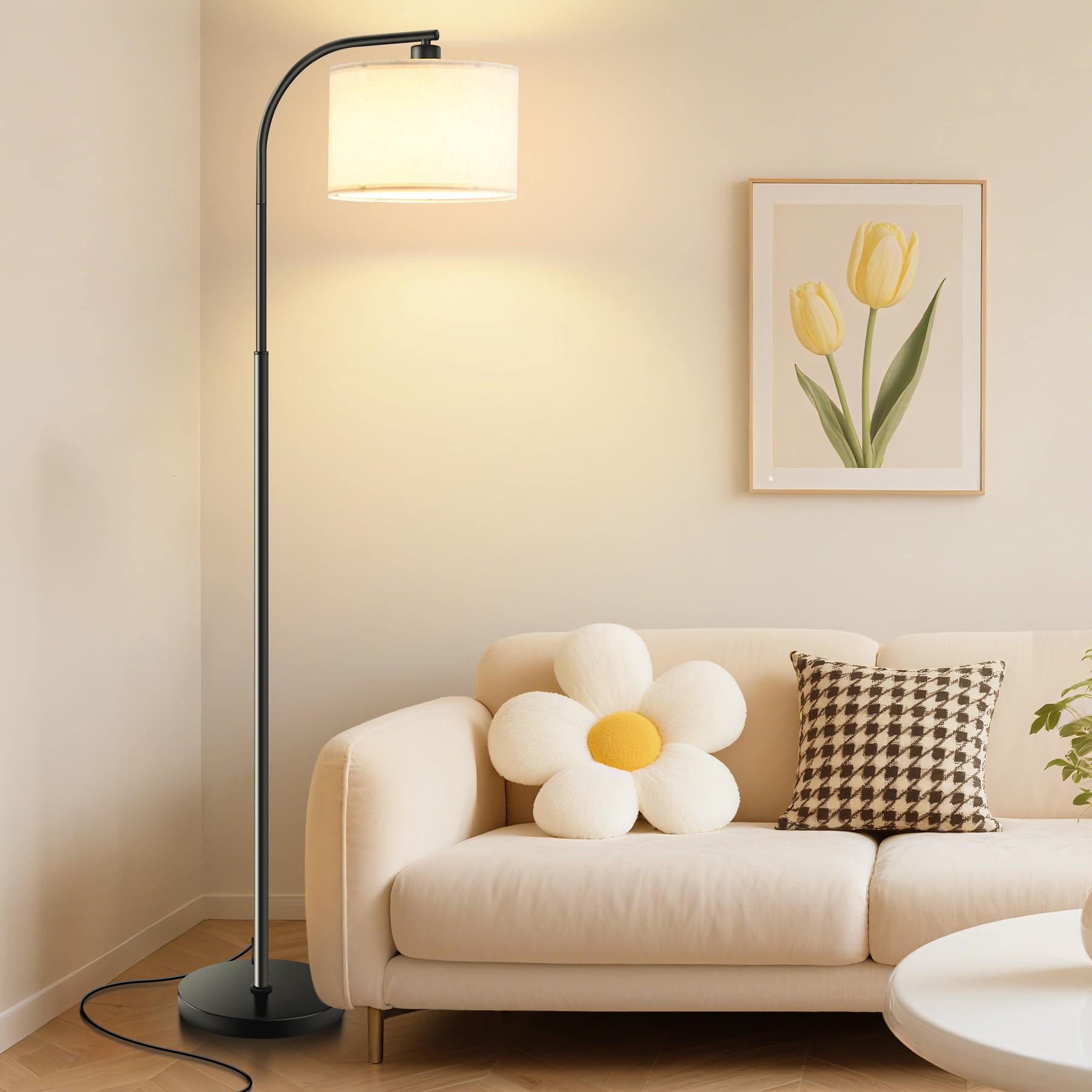 KQW floor lamp easy assembly with tool-free setup