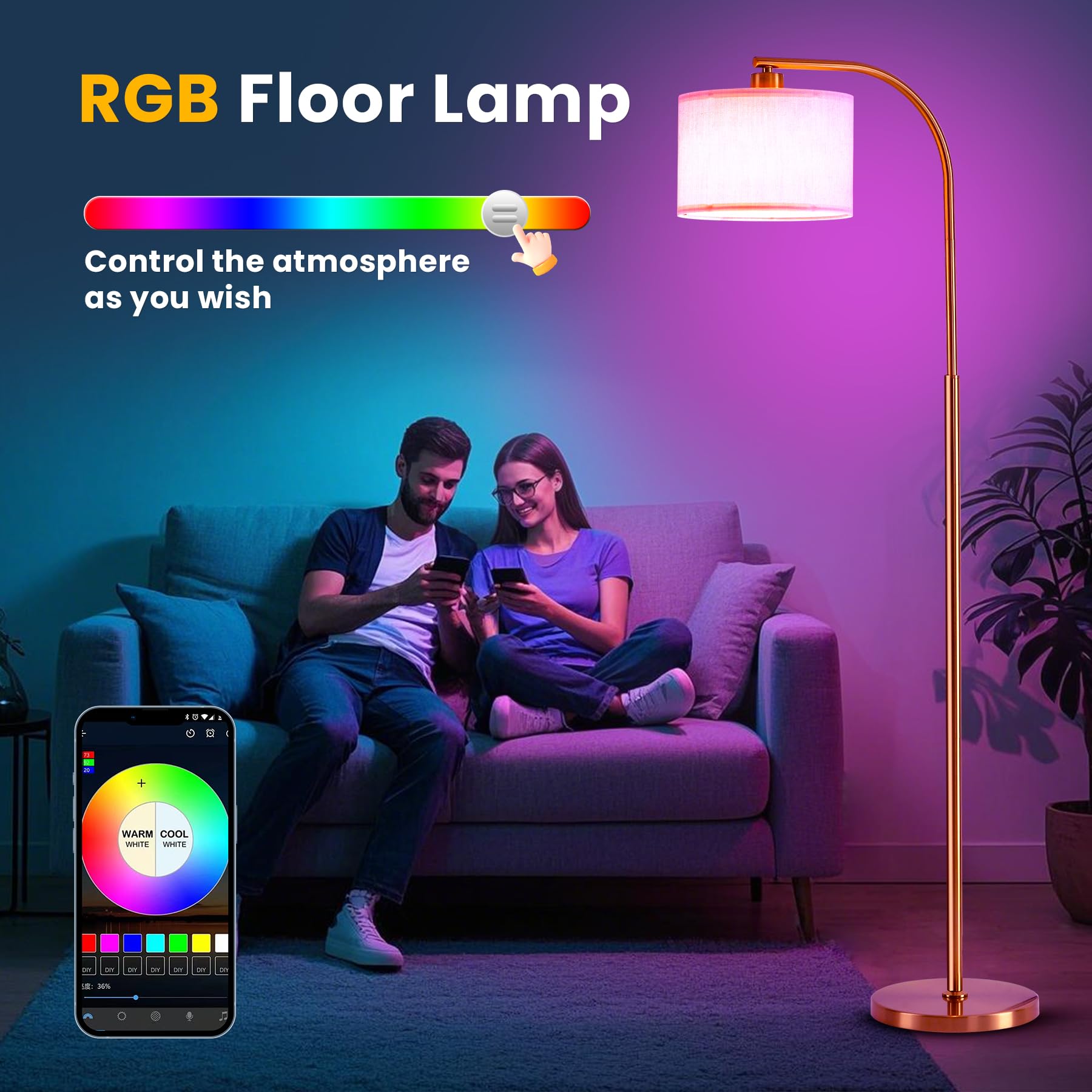 KQW floor lamp easy-assembly without tools saves setup time.