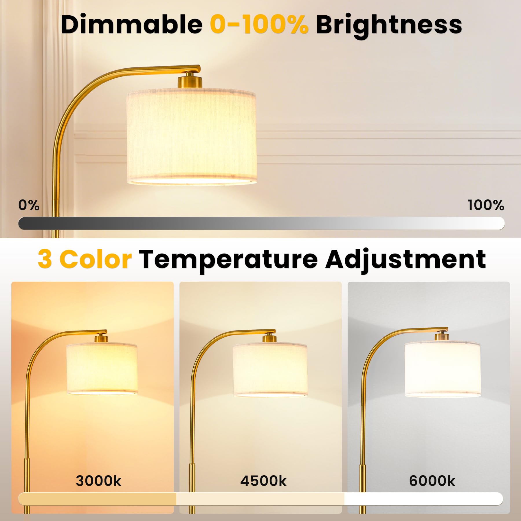 KQW floor lamp RGB colors provide customizable ambiance.