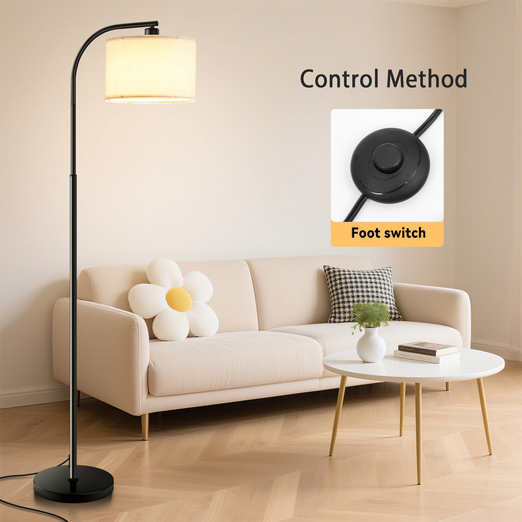 KQW floor lamp three-color temperature for warm, neutral, or bright lighting