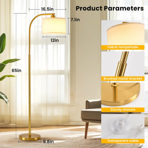 KQW floor lamp weighted base reduces tipping in busy spaces.