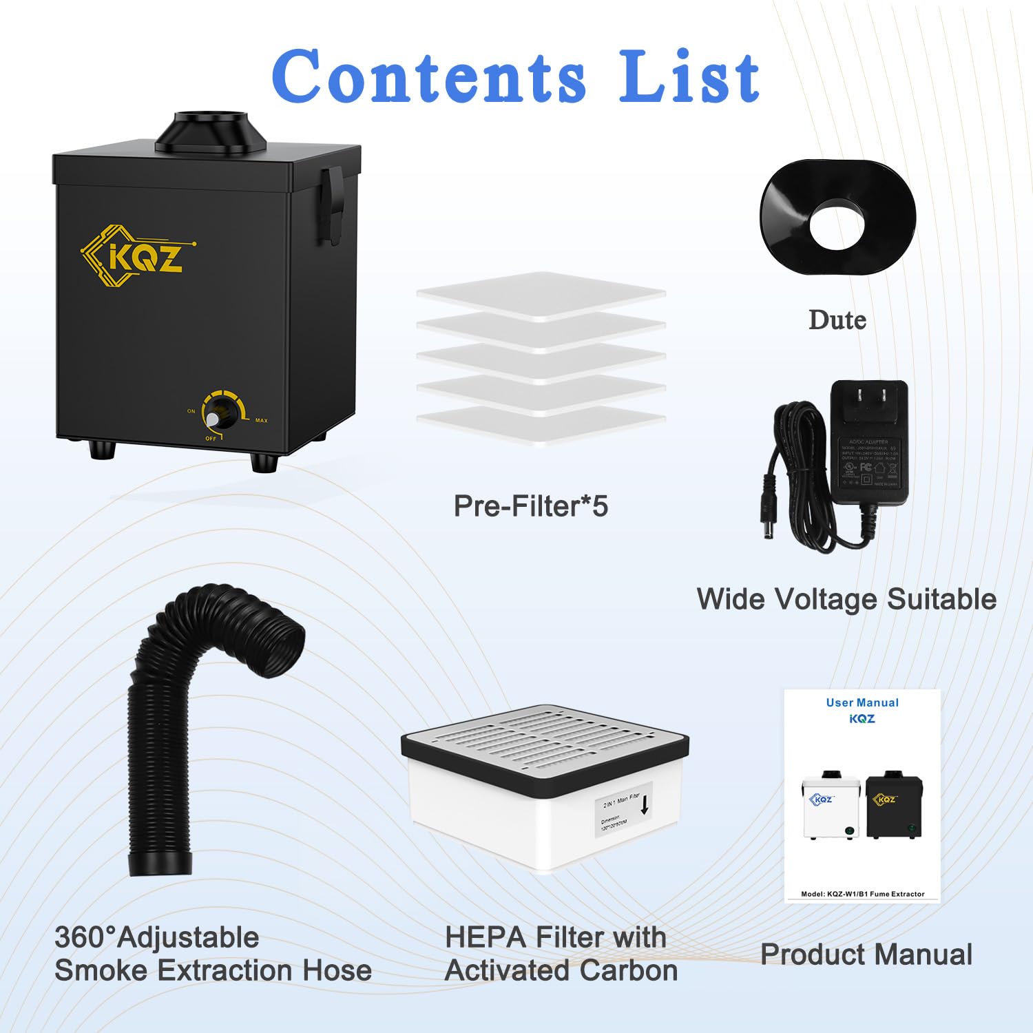 KQZ B1 in-use during soldering for cleaner air.