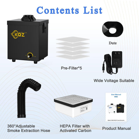 KQZ B1 in-use during soldering for cleaner air.