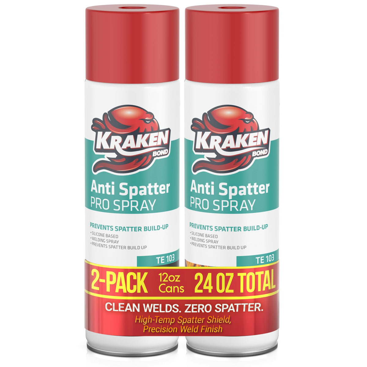 Kraken Bond Anti Spatter Pro Spray coats workpieces for cleaner welds and easier cleanup.