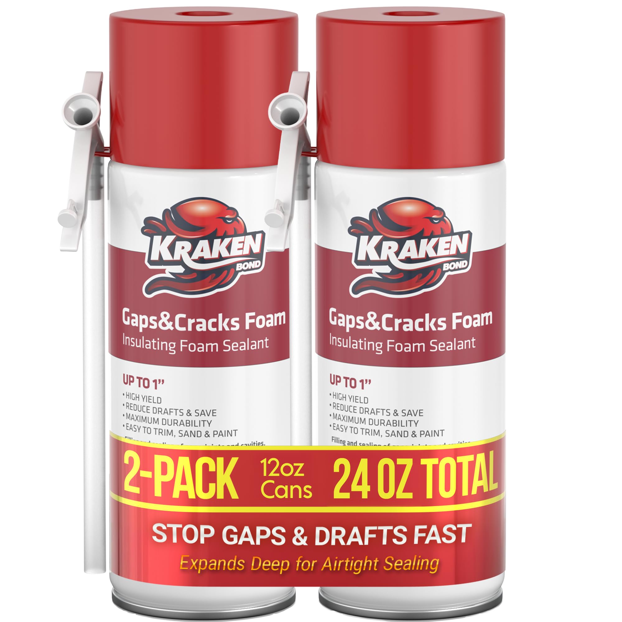 Kraken Bond gap-crack expanding foam spray can for high-yield sealing.