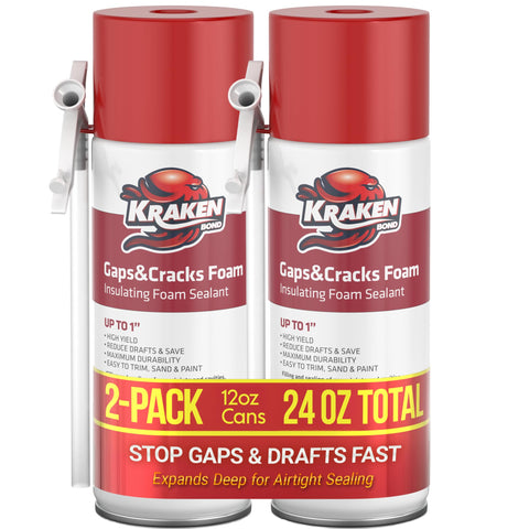 Kraken Bond gap-crack expanding foam spray can for high-yield sealing.