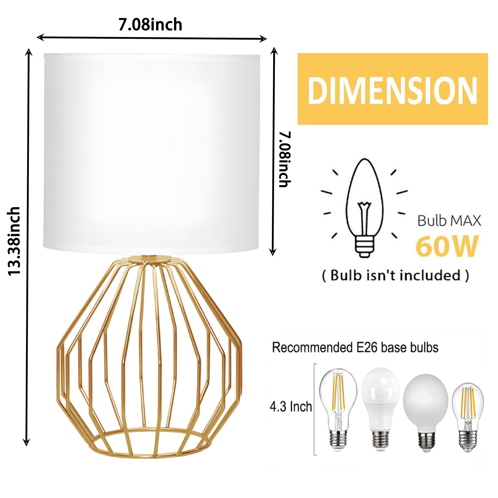 KRASTY small gold table lamp with hollow metal base for modern living spaces