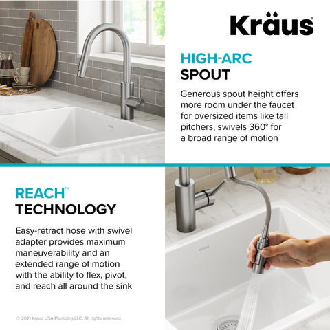Kraus Oletto corrosion-resistant finish resists fingerprints