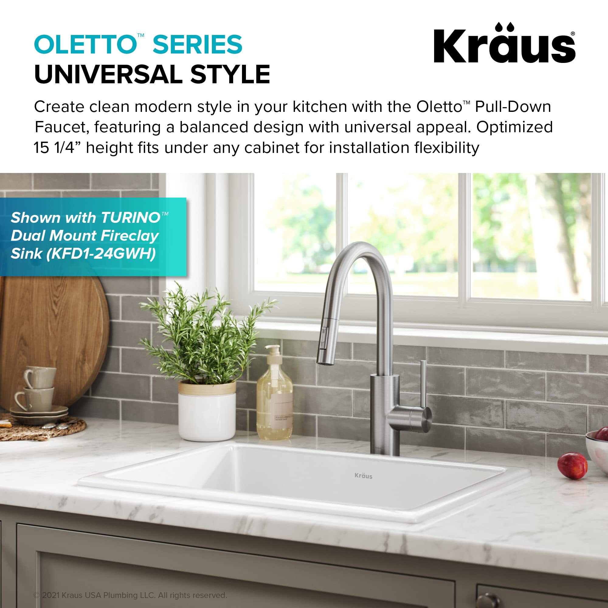 Kraus Oletto dual-function spray and aerated stream for versatile tasks