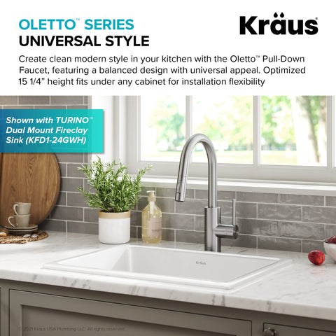 Kraus Oletto dual-function spray and aerated stream for versatile tasks