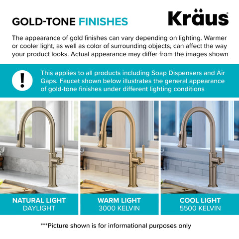 Kraus Oletto gooseneck spout provides ample clearance for large items.