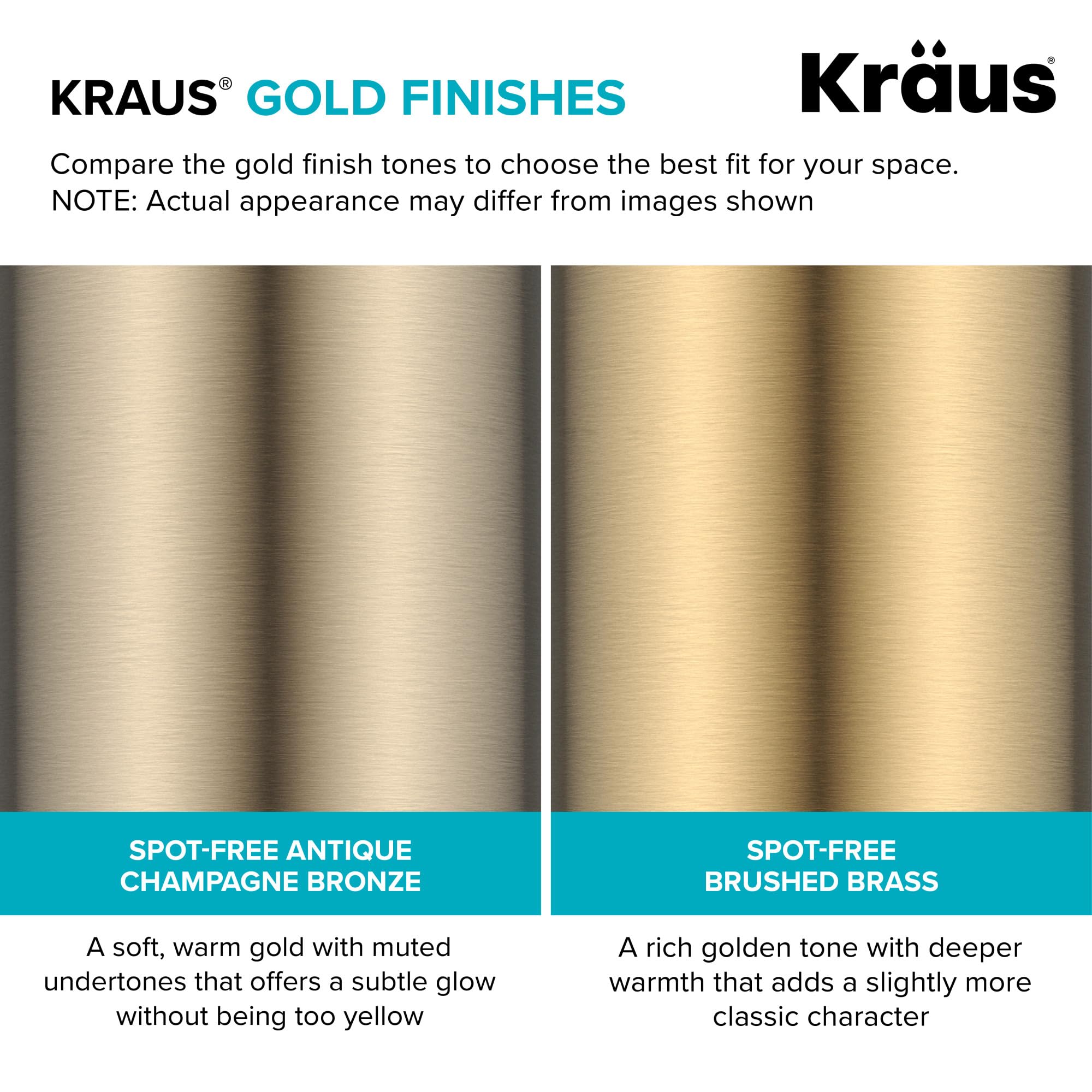 Kraus Oletto lead-free brass construction ensures durable, safe operation.
