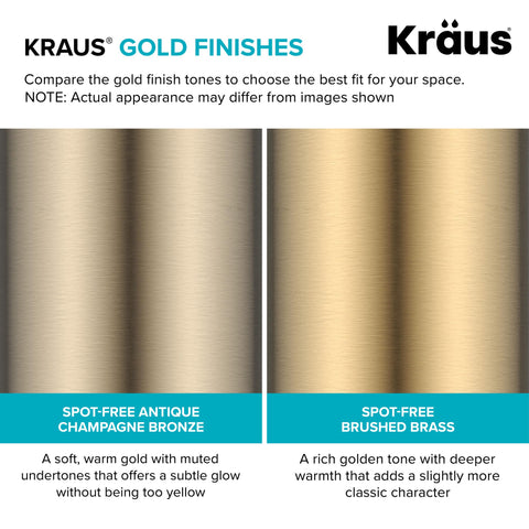 Kraus Oletto lead-free brass construction ensures durable, safe operation.