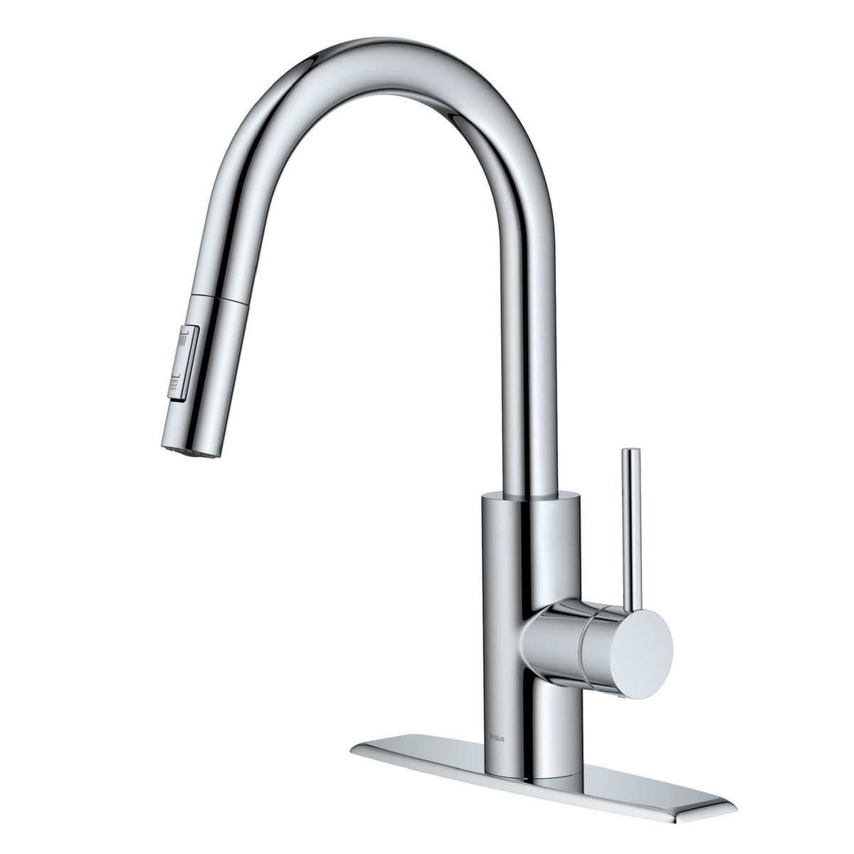 Kraus Oletto pull-down faucet with QuickDock for fast top-mount installation.