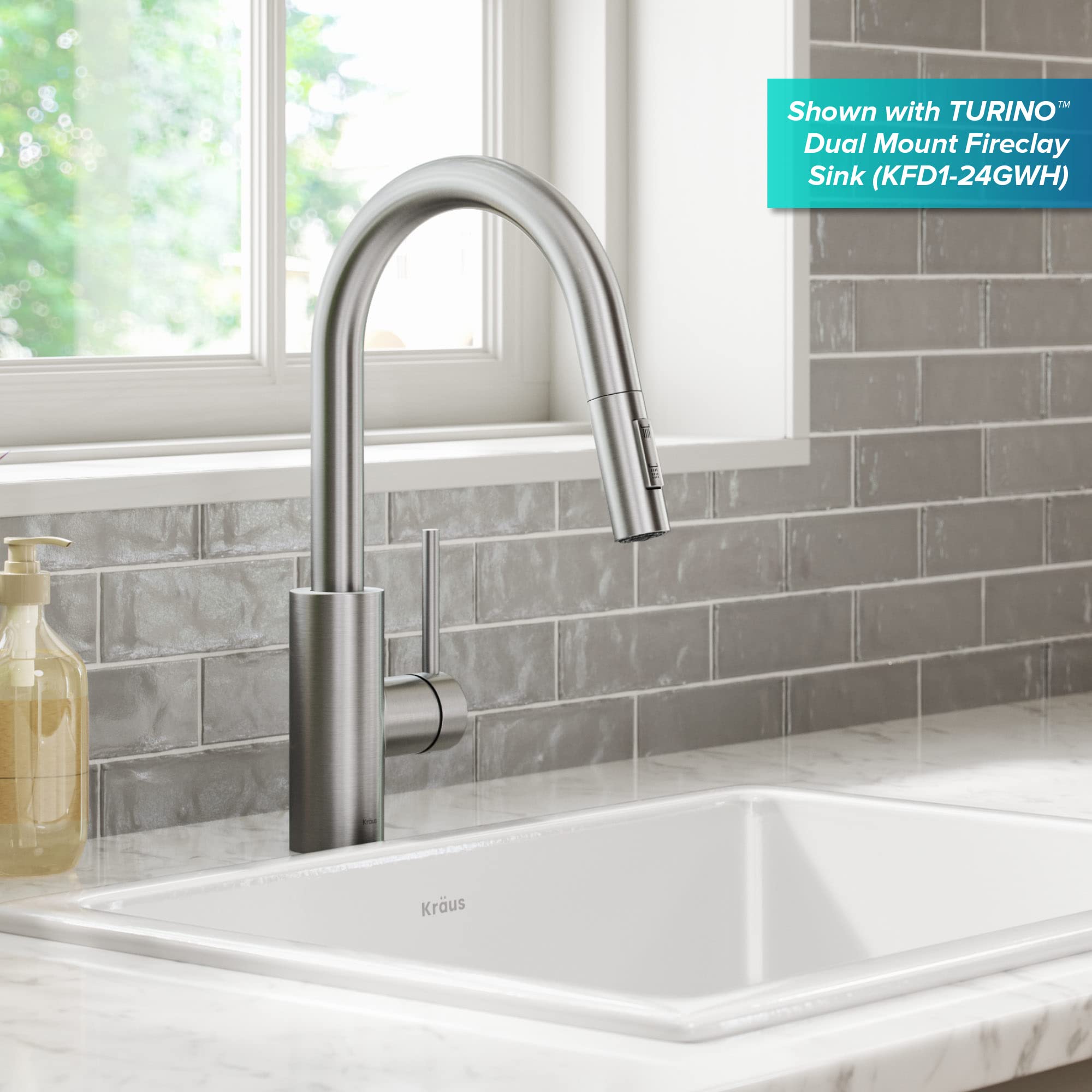 Kraus Oletto QuickDock installation demonstrates above-counter mounting