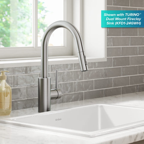 Kraus Oletto QuickDock installation demonstrates above-counter mounting