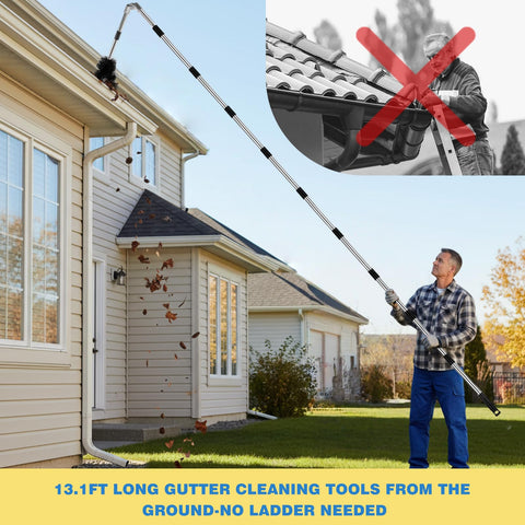 Krbnk complete gutter cleaner kit including tubes, brush, and scraper