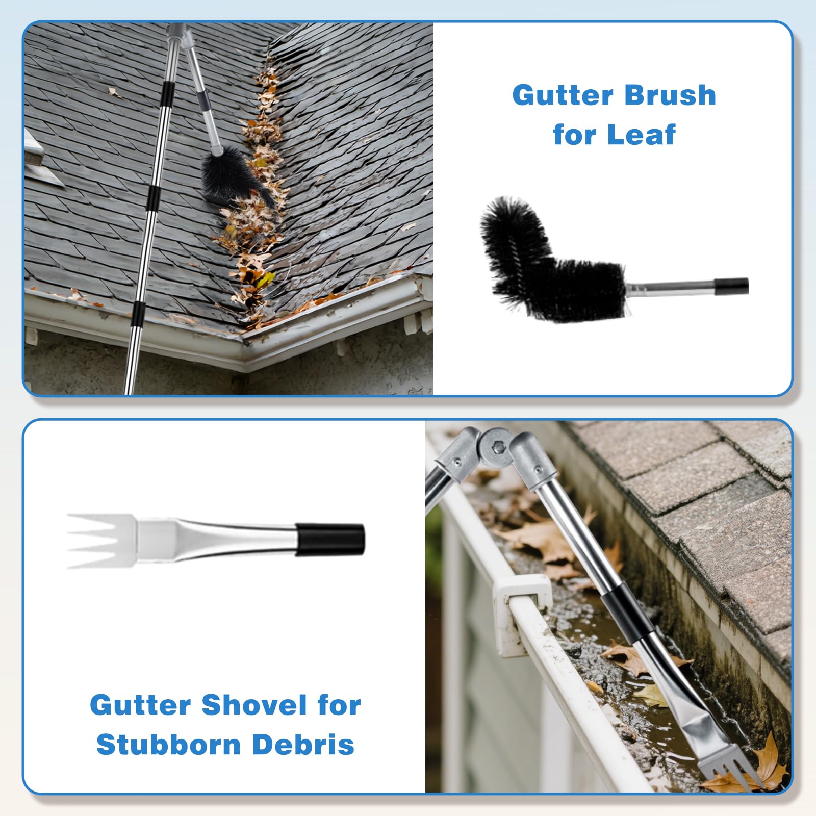 Krbnk ground-level gutter cleaning in action from the ground