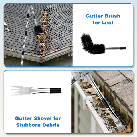 Krbnk ground-level gutter cleaning in action from the ground
